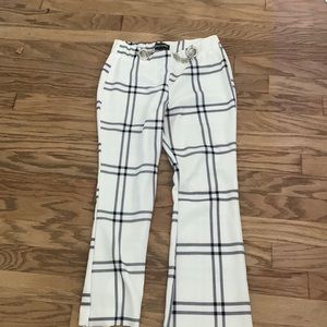 White and black vintage plaid pants
